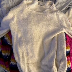 Calvin Klein White Crew Neck Sweater Classic Knit